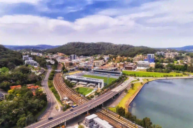aerial view of the central coast, gosford