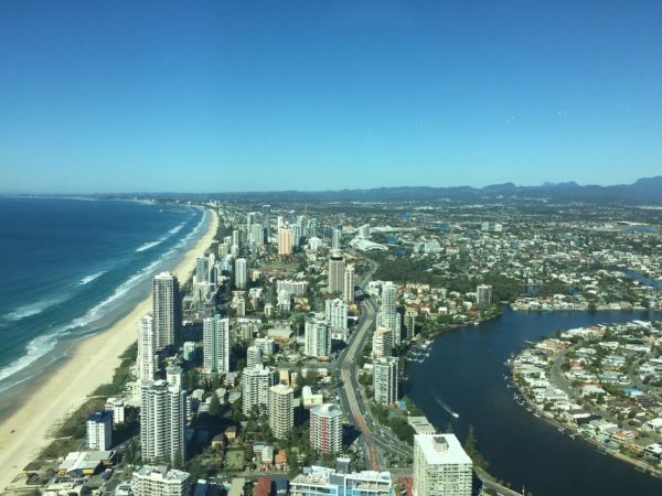 Gold Coast city next to Surfers Paradise beach